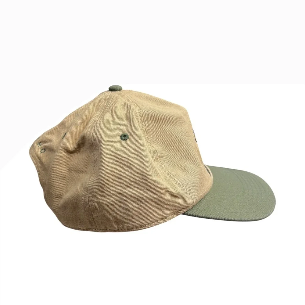 Poncho Outdoors Eagle & Trout Embroidered Tan Green‎ Baseball Cap Hat Adjustable